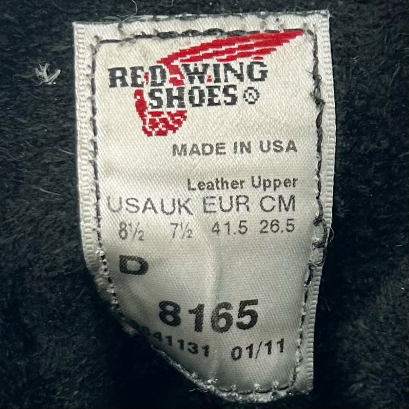 RED WING レザー ブーツ 8465 サイズ25.5cm ブラック レッドウィング 【101058973008】
