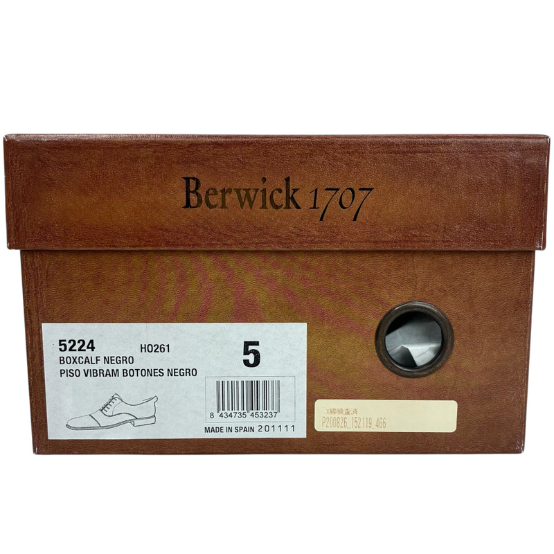 Berwick ストレートチップ シューズ 5224 サイズUK5(約24.5cm相当) ブラックスムース バーウィック 【101059400007】