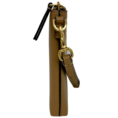 TORY BURCH レザー ラージ ジップポーチ キャメル トリーバーチ 【101059553007】