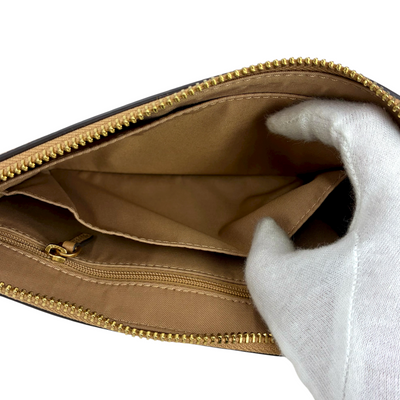 TORY BURCH レザー ラージ ジップポーチ キャメル トリーバーチ 【101059553007】