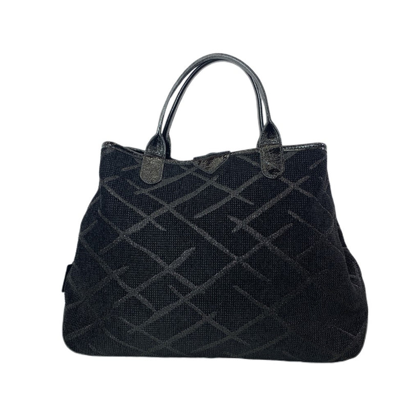 LONGCHAMP リバーシブルトートバッグ ロゾ パテントレザー/ファブリック ブラック× レッド系 ロンシャン レディース バッグ 【101059578008】