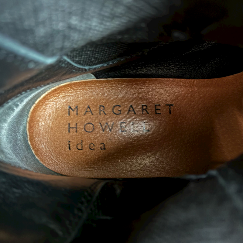 MARGARET HOWELL idea ウィングチップ サイドゴアショートブーツ 2739 サイズ23cm ブラック マーガレット・ハウエル アイデア 【101059809007】