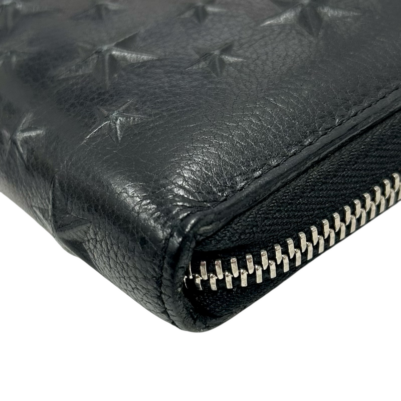 JIMMY CHOO カーナビー スターエンボス ジップアラウンドウォレット CARNABYSEMG ブラック ラウンドファスナー長財布 ジミーチュウ 【101059911007】