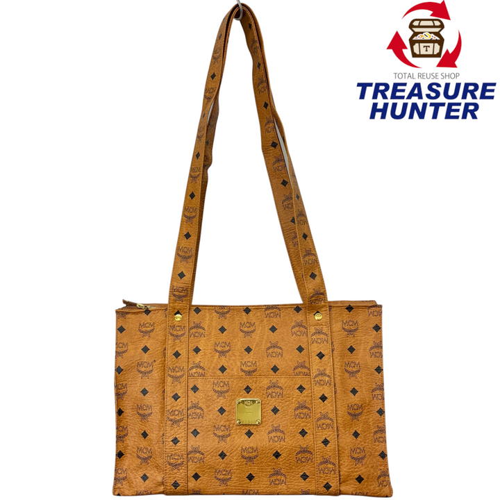 【MCM】ヴィセトス トートバッグ 大容量 A4 肩掛け 総柄 ロゴ柄 ブラウン MCM】ヴィセトス トートバッグ 大容量 A4 肩掛け 総柄 ロゴ柄 ブラウン