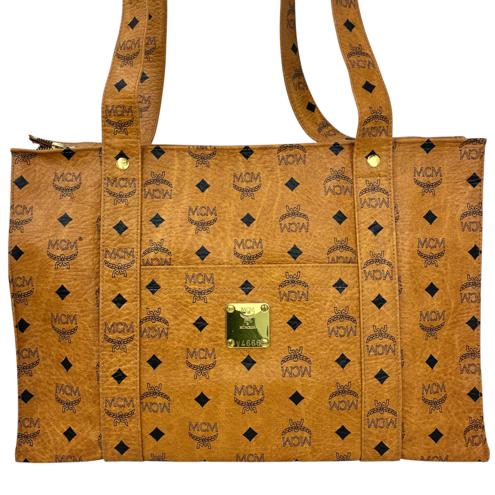 MCM ロゴプリントトートバッグ ブラウンショルダー無し！ 楽天市場】【バッグ】MCM エムシーエム ロゴグラム ショルダー