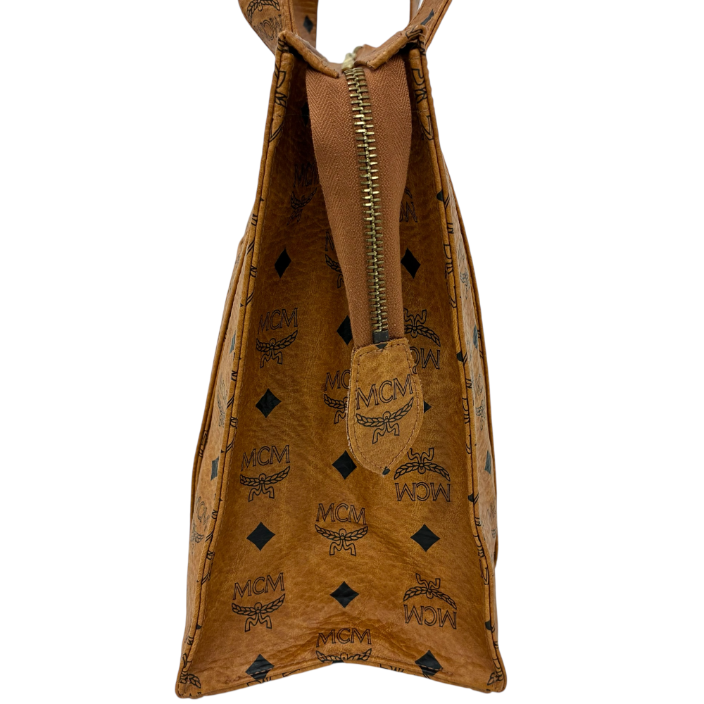 MCM ロゴプリントトートバッグ ブラウンショルダー無し！ バッグ新着 | MCM® JP