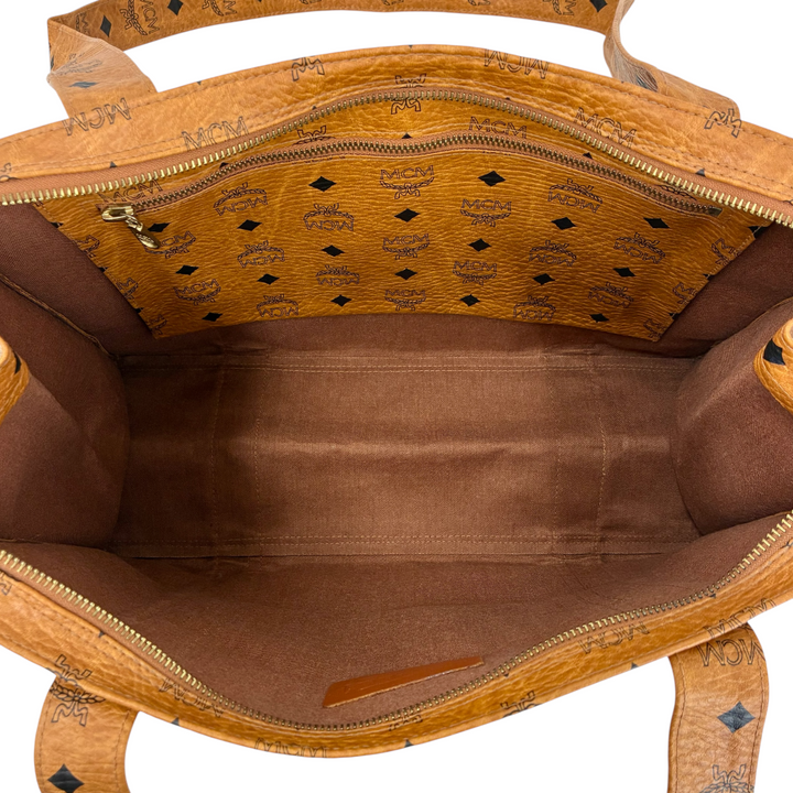 E162◆MCM　ショルダーバッグ　ブラウン　ヴィセトス柄　レザー　トートバッグ ダイヤモンド ショルダーバッグ - ヴィセトス レザー ミックス