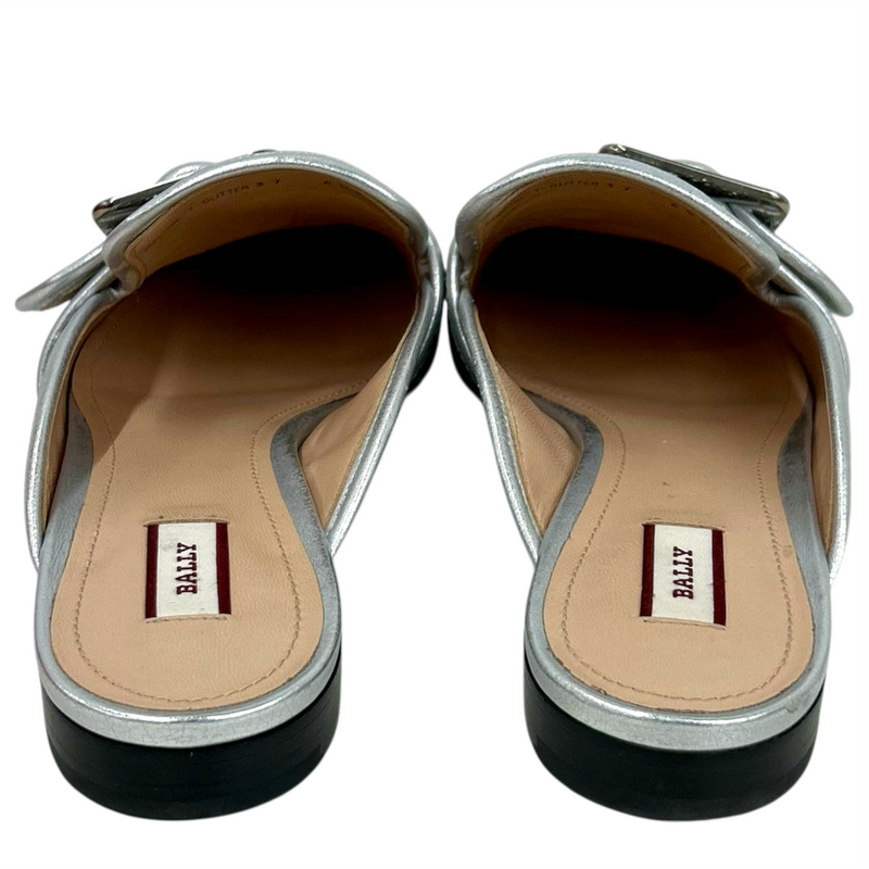 BALLY JANESSE-T-GLITTER ミュールパンプス 6231237 サイズ37(約23.5cm) シルバーラメ バリー 【101060415007】