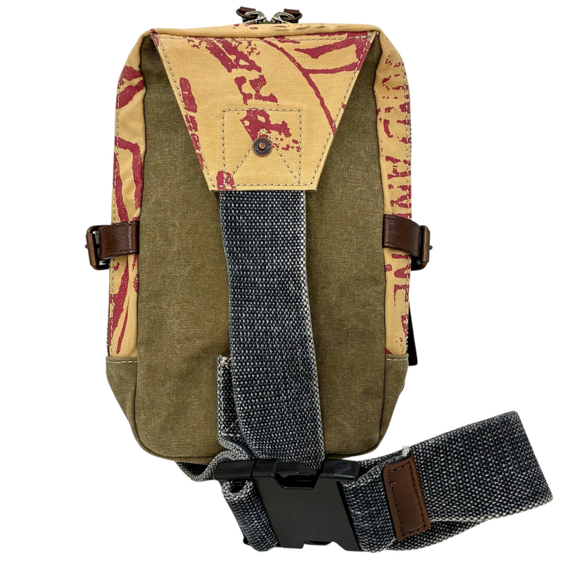 Vivienne Westwood 総柄 ボディバッグ キャンバス×レザー カーキ ヴィヴィアンウエストウッド 【101060869006】
