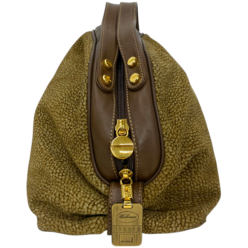redwall BORBONESE 本革 ハンドバッグ うずら柄 913911 ブラウン スエード レッドウォール ボルボネーゼ 【101061137008】