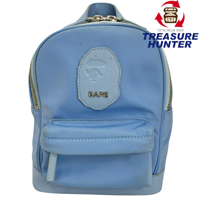 A BATHING APE APE HEAD PATCH MINI DAYPACK サックス リュック アベイシングエイプ 【101061973008】