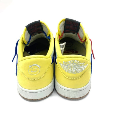 ナイキ×トラヴィススコット WMS AIR JORDAN1 LOW OG SP 27.5cm イエロー／ライトブルー メンズ レディース スニーカー 【101062014005】