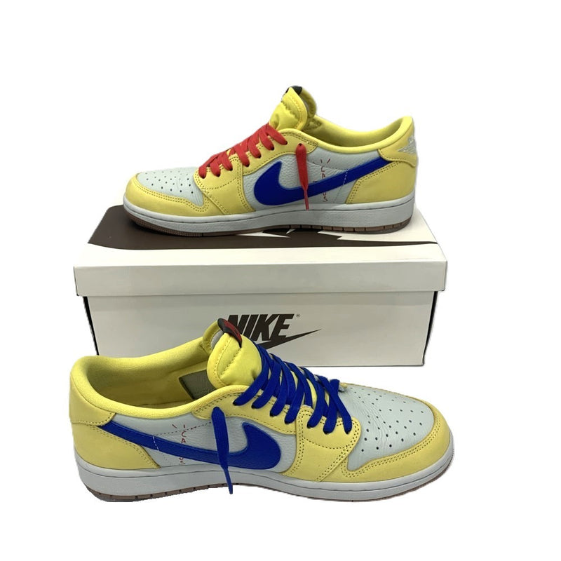 ナイキ×トラヴィススコット WMS AIR JORDAN1 LOW OG SP 27.5cm イエロー／ライトブルー メンズ レディース スニーカー 【101062014005】