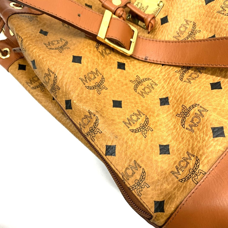MCM(エムシーエム) 巾着ショルダーバッグ 総柄 ヴィセトス レザー　ブラウン レディース バッグ 【101062210008】