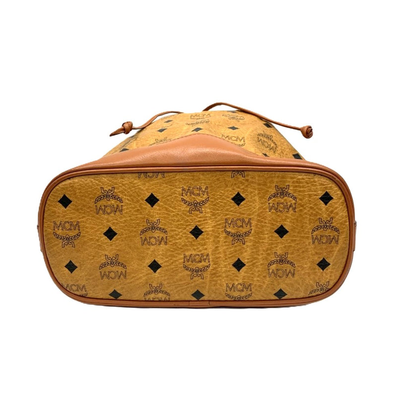 MCM(エムシーエム) 巾着ショルダーバッグ 総柄 ヴィセトス レザー　ブラウン レディース バッグ 【101062210008】