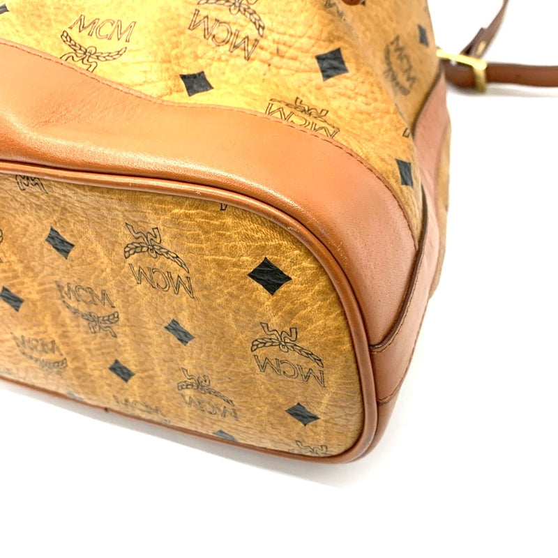 MCM(エムシーエム) 巾着ショルダーバッグ 総柄 ヴィセトス レザー　ブラウン レディース バッグ 【101062210008】
