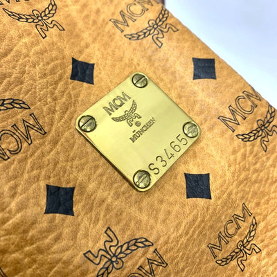 MCM(エムシーエム) 巾着ショルダーバッグ 総柄 ヴィセトス レザー　ブラウン レディース バッグ 【101062210008】