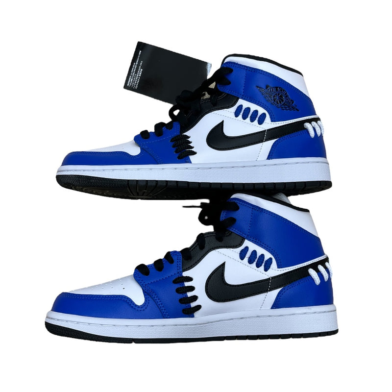 未使用品 紙タグ付き NIKE ウィメンズ エアジョーダン1 ミッド "シスターフッド CV0152-401 ブルー 26.5cm 箱 替え紐付き 【101062256002】