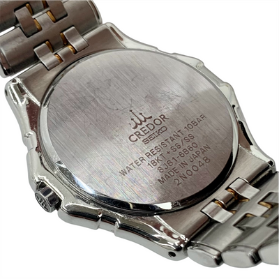 SEIKO CREDOR パシフィーク クォーツ 腕時計 8J81-6B60 GCAR034 18KT+SS/SS 白文字盤 セイコー クレドール 【101062344006】