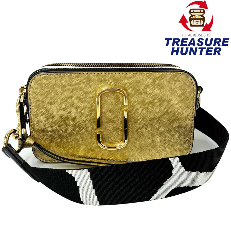 MARC JACOBS THE SNAPSHOT ショルダーバッグ M0012007 ゴールド×ブルー