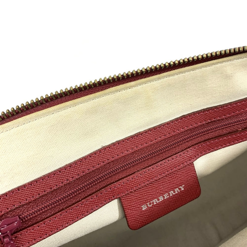 BURBERRY(バーバリー)ノバチェック ハンドバッグ ベージュ×レッド レディース バッグ 【101063002003】