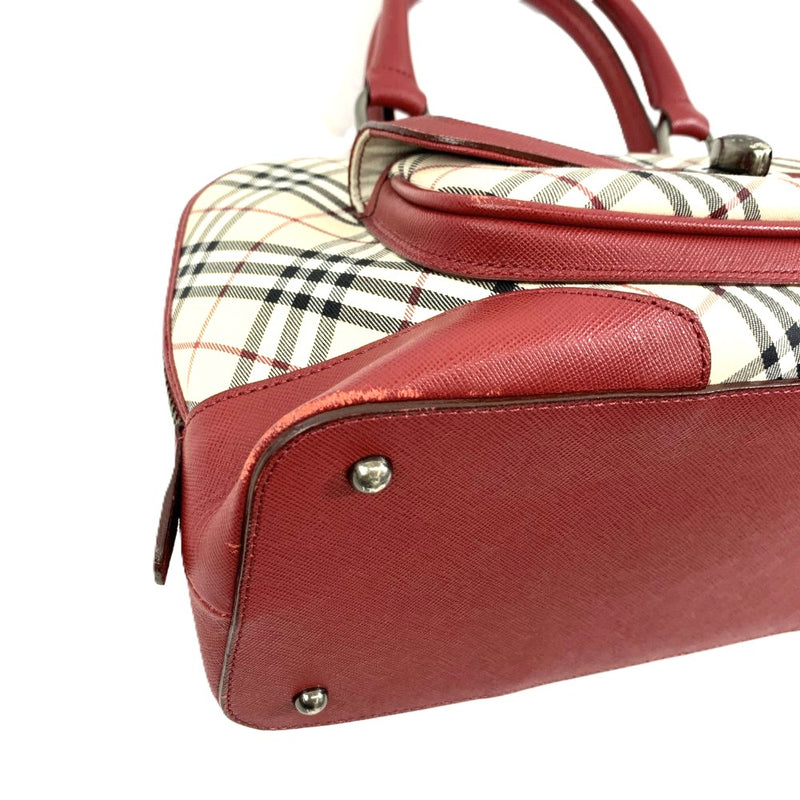 BURBERRY(バーバリー)ノバチェック ハンドバッグ ベージュ×レッド レディース バッグ 【101063002003】