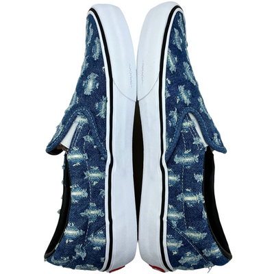 Supreme×Vans Slip On Hole Punch Denim VN0A38DD2DD サイズ27.5cm Blue 20年7月発売 スリッポン シュプリーム×バンズ 【101063109002】