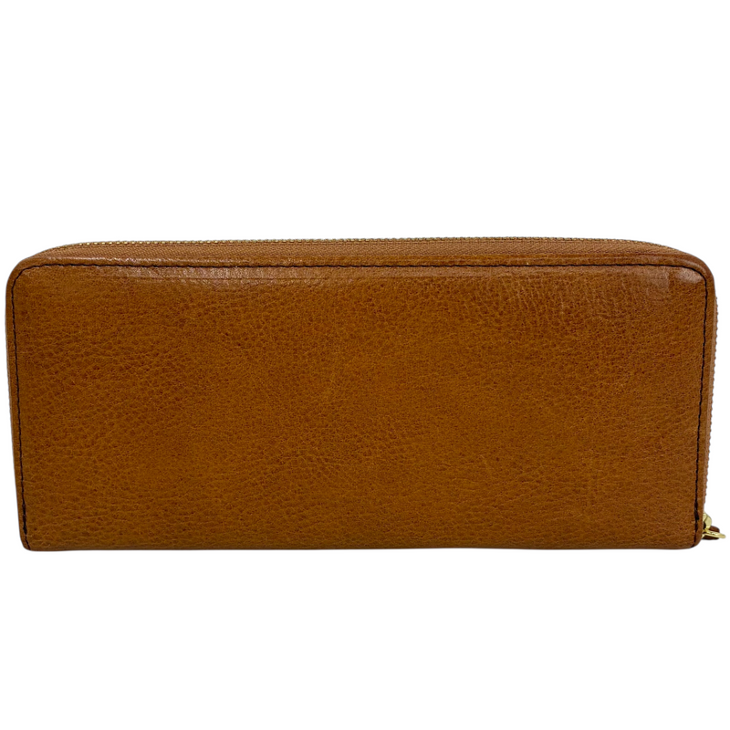 CLEDRAN ラウンドファスナー長財布 キャメル クレドラン 【101063121006】