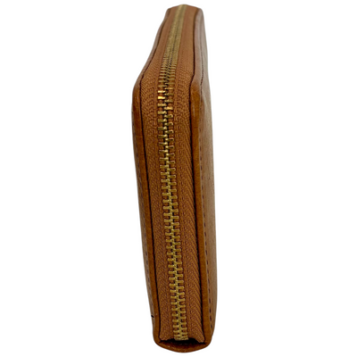 CLEDRAN ラウンドファスナー長財布 キャメル クレドラン 【101063121006】