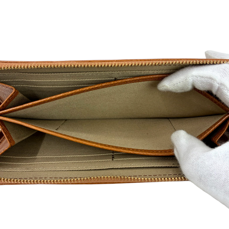 CLEDRAN ラウンドファスナー長財布 キャメル クレドラン 【101063121006】