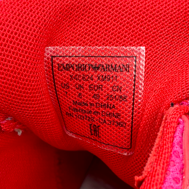 EMPORIO ARMANI チャンキースニーカー X4C6214 サイズ25cm レッド エンポリオアルマーニ 【101063264002】