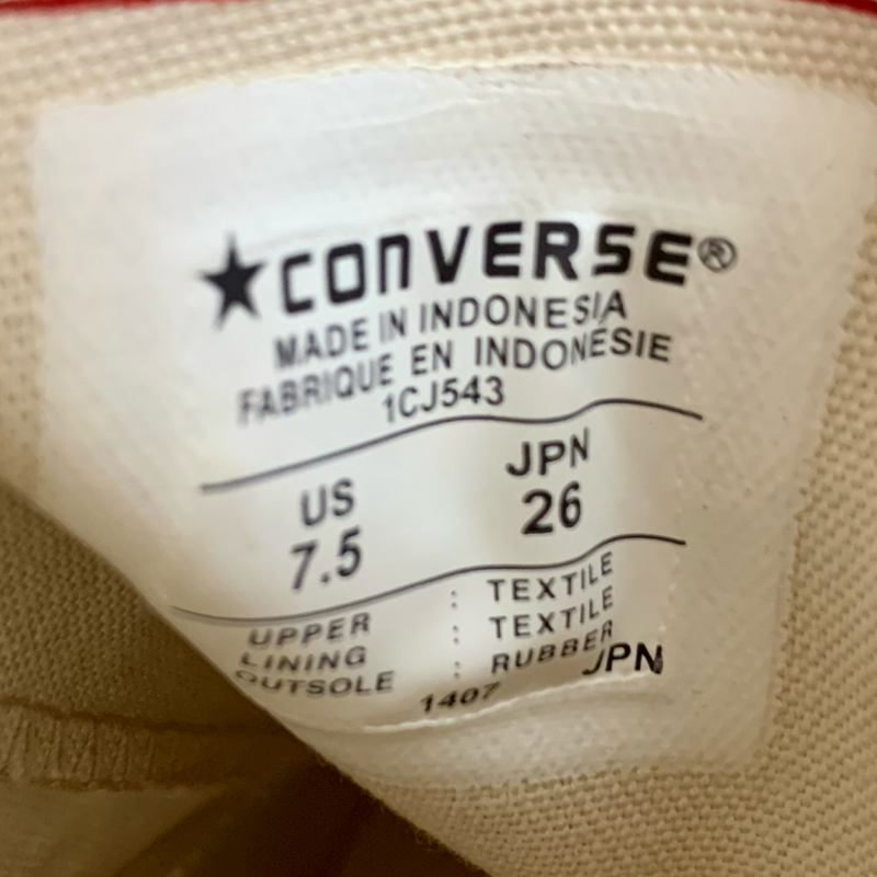 CONVERSE ADDICT CHUCK TAYLOR(チャックテイラー) CANVAS HI 1CJ543 サイズ26cm サンド 2014年10月発売 コンバース アディクト 【101063326006】