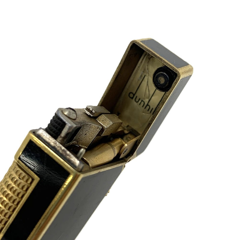 dunhill(ダンヒル)　ローラー式　ガスライター　ゴールド×ブラック　ゴールドメッキ×ラッカー　スイス製 【101063391001】
