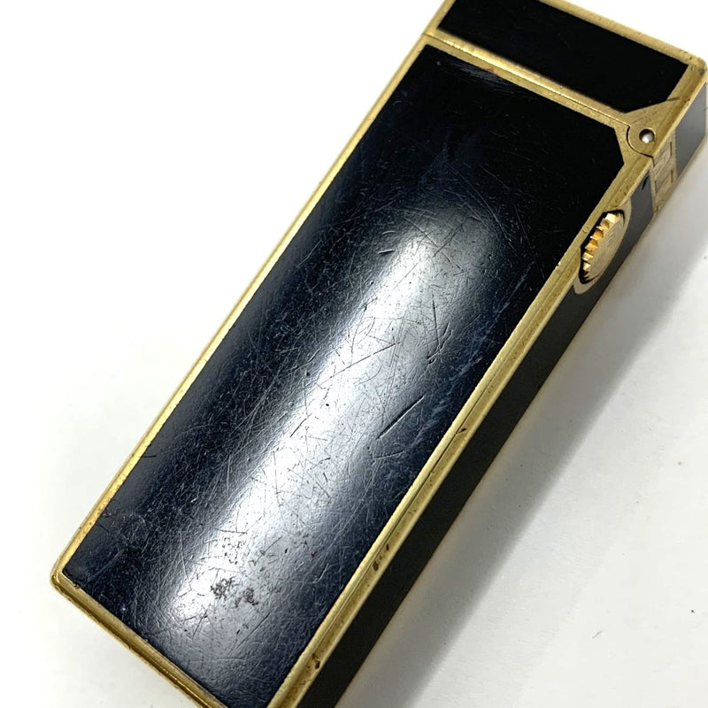 dunhill(ダンヒル)　ローラー式　ガスライター　ゴールド×ブラック　ゴールドメッキ×ラッカー　スイス製 【101063391001】