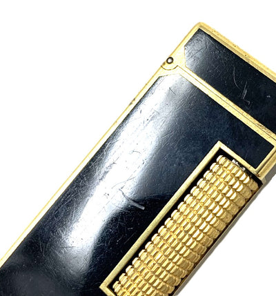 dunhill(ダンヒル)　ローラー式　ガスライター　ゴールド×ブラック　ゴールドメッキ×ラッカー　スイス製 【101063391001】