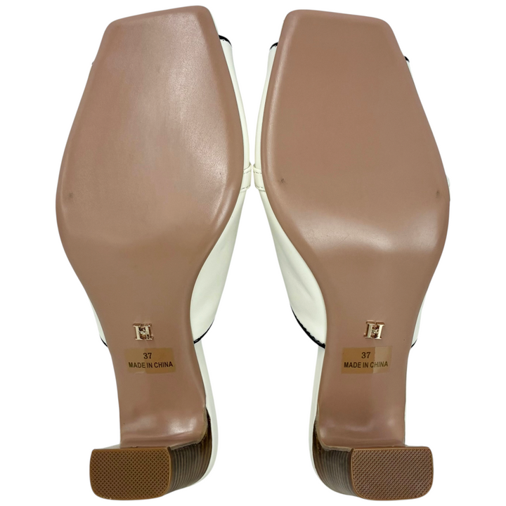 Her lip to Bit Square Toe Mules サイズ37(約23.5cm相当) ホワイト