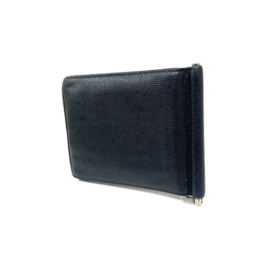 YVES SAINT LAURENT (サンローラン) 485630 マネークリップ付き2つ折り財布　レザー　ブラック　メンズ　 【101063619005】