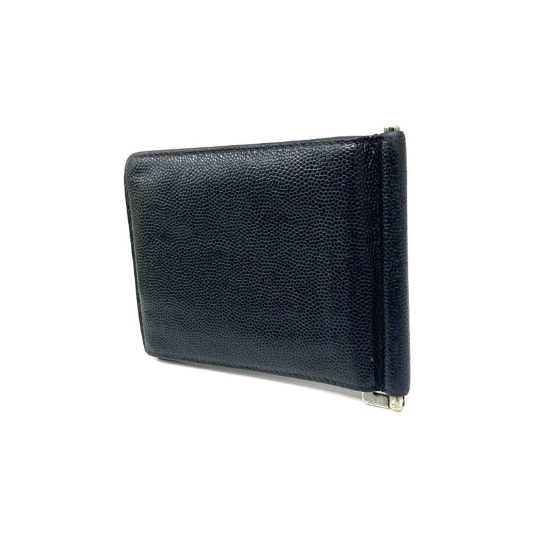YVES SAINT LAURENT (サンローラン) 485630 マネークリップ付き2つ折り財布　レザー　ブラック　メンズ　 【101063619005】