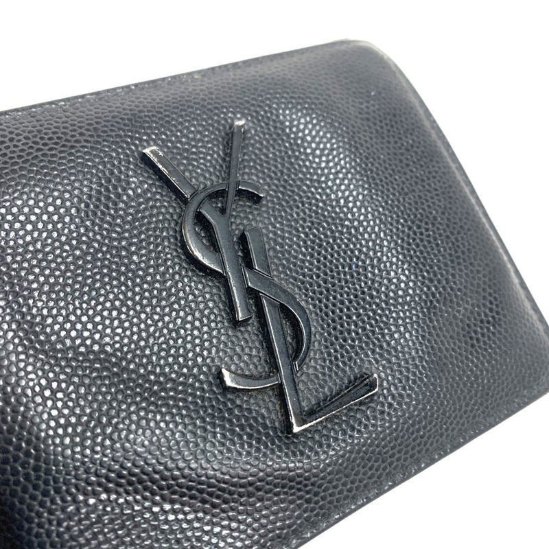 YVES SAINT LAURENT (サンローラン) 485630 マネークリップ付き2つ折り財布　レザー　ブラック　メンズ　 【101063619005】