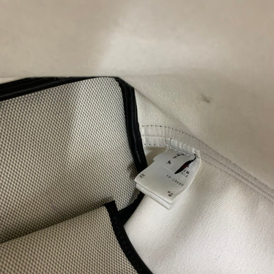 agnes b.(アニエスベー) バイカラー トートバッグ コットンシャンブレー帆布×レザー ホワイト系×ブラック 【101063783005】