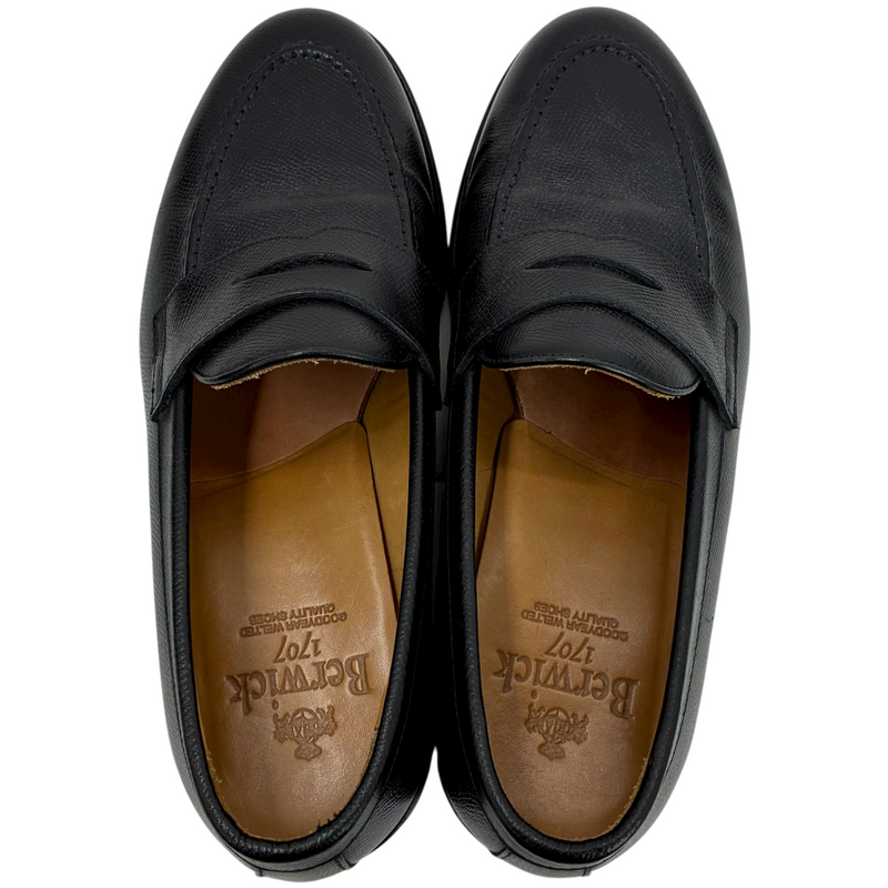 Berwick シボ革 ローファー 5260 サイズ26cm ブラック バーウィック 【101063907002】