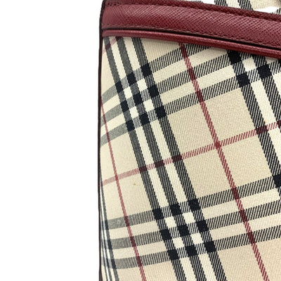 BURBERRY(バーバリー)　ショルダーバッグ　ハンドバッグ　ノバチェック　レッド/ベージュ　レディース バッグ 【101063979008】