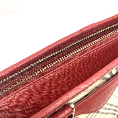 BURBERRY(バーバリー)　ショルダーバッグ　ハンドバッグ　ノバチェック　レッド/ベージュ　レディース バッグ 【101063979008】