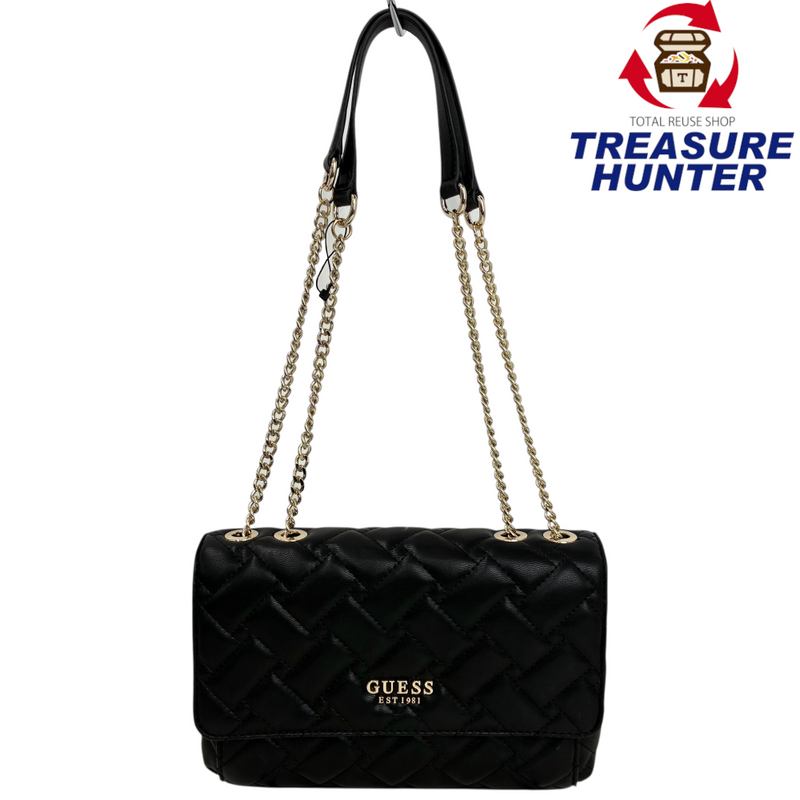 GUESS 2wayチェーンショルダーキルティングバッグ QG900421 ブラック ゲス 【101064009008】