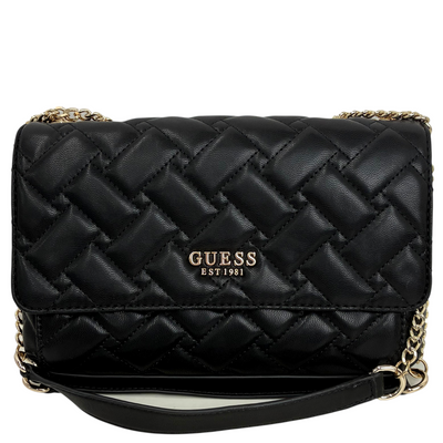 GUESS 2wayチェーンショルダーキルティングバッグ QG900421 ブラック ゲス 【101064009008】