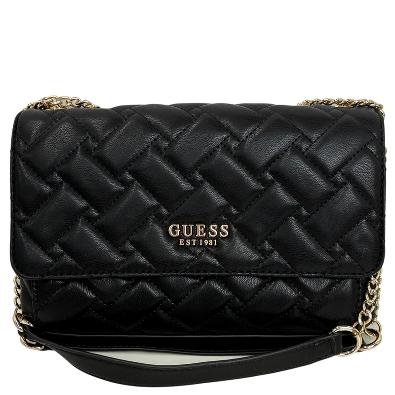 GUESS 2wayチェーンショルダーキルティングバッグ QG900421 ブラック ゲス 【101064009008】