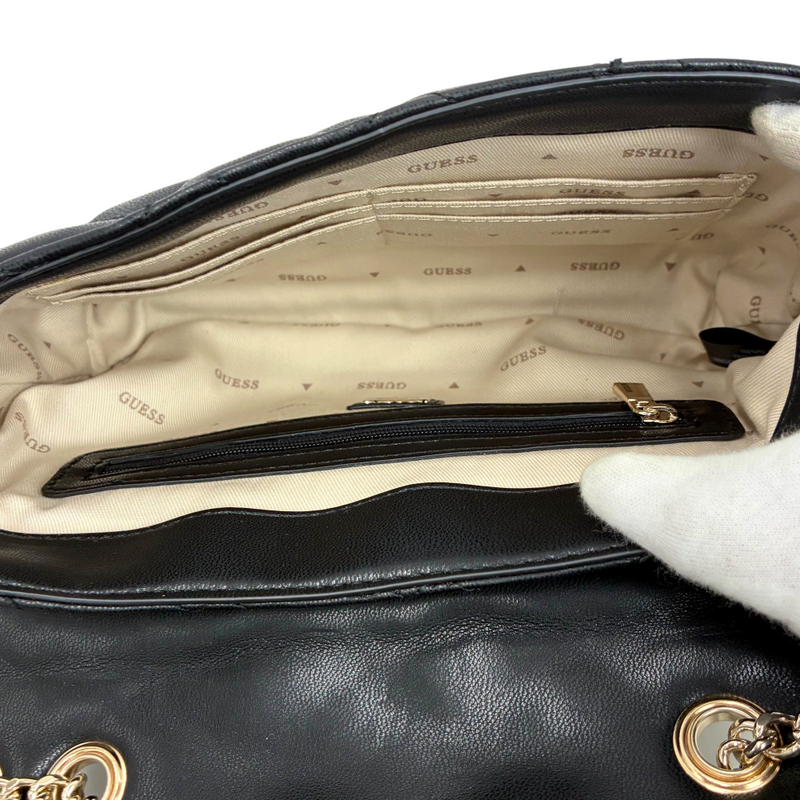 GUESS 2wayチェーンショルダーキルティングバッグ QG900421 ブラック ゲス 【101064009008】