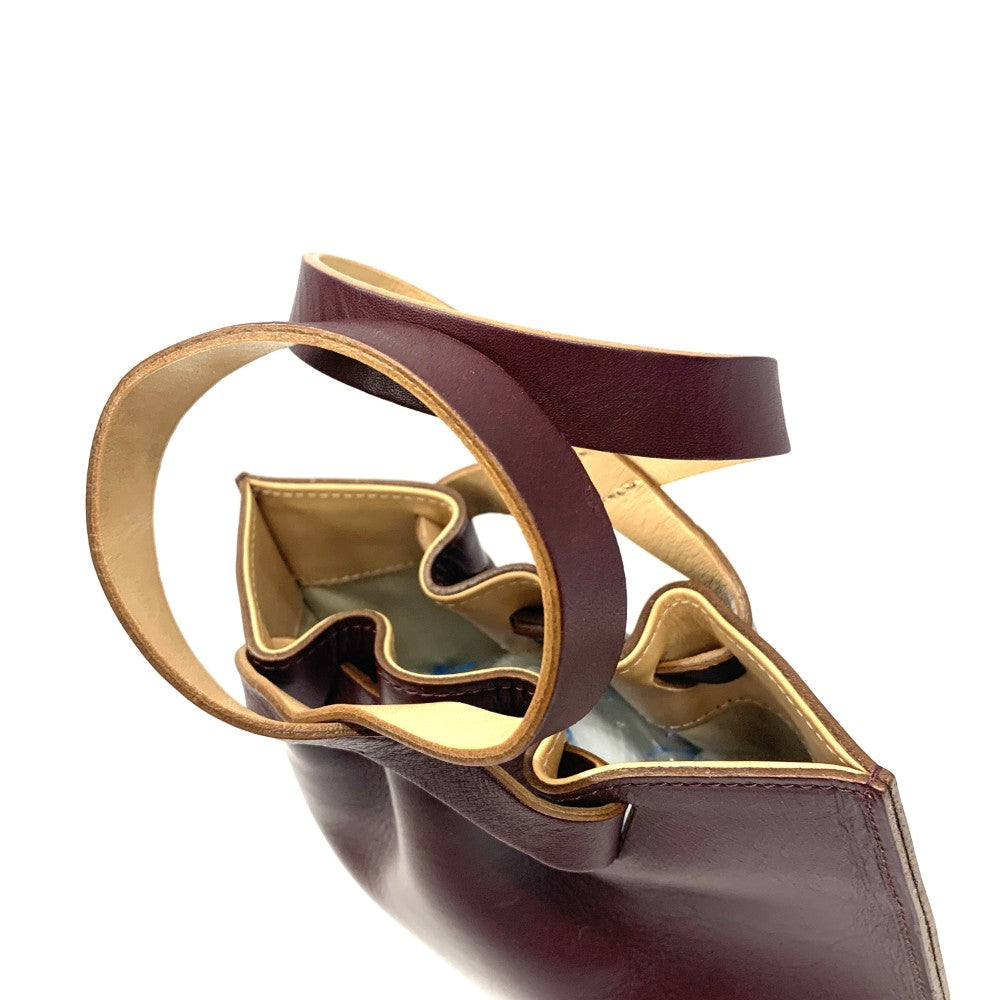 MARROW(マロウ) ミニカーブ 牛革レザー ハンドバッグ マルーン