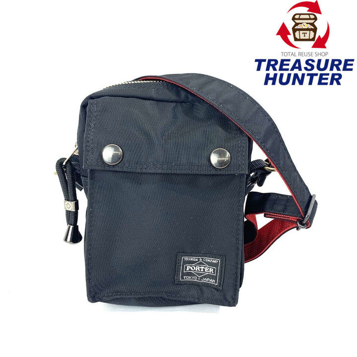 【値下げ】美品 PORTER ポーター エルファイン ボディーバッグ PORTER(ポーター)エルファイン ミニショルダーバッグ ブラック