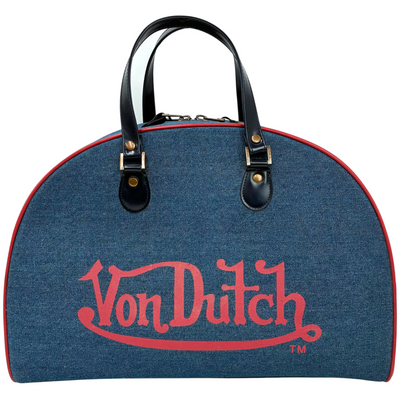 Von Dutch デニムボストンバッグ VU-052812 ネイビー×レッド ボンダッチ 【101064519006】